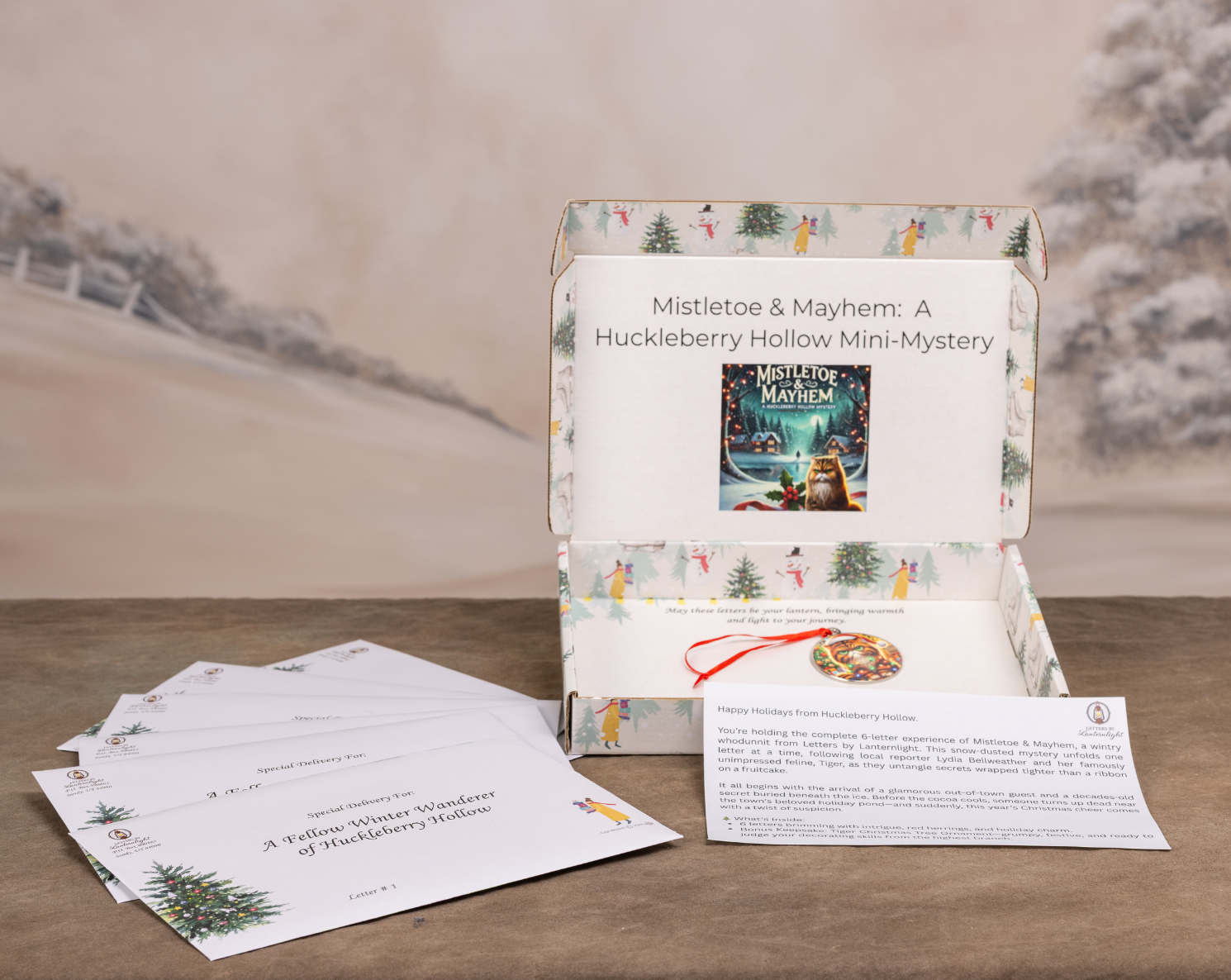 Huckleberry Hollow mini-mystery cozy gift packaging.