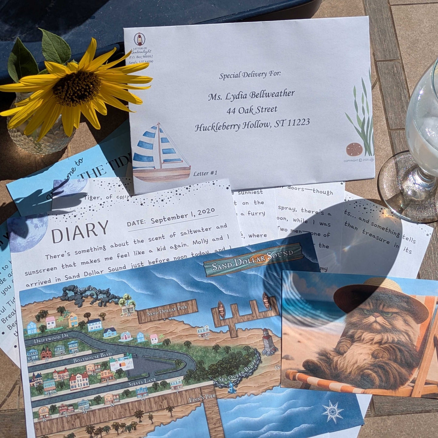 Sand dollar sound cozy mystery by mail subscription tactile gift