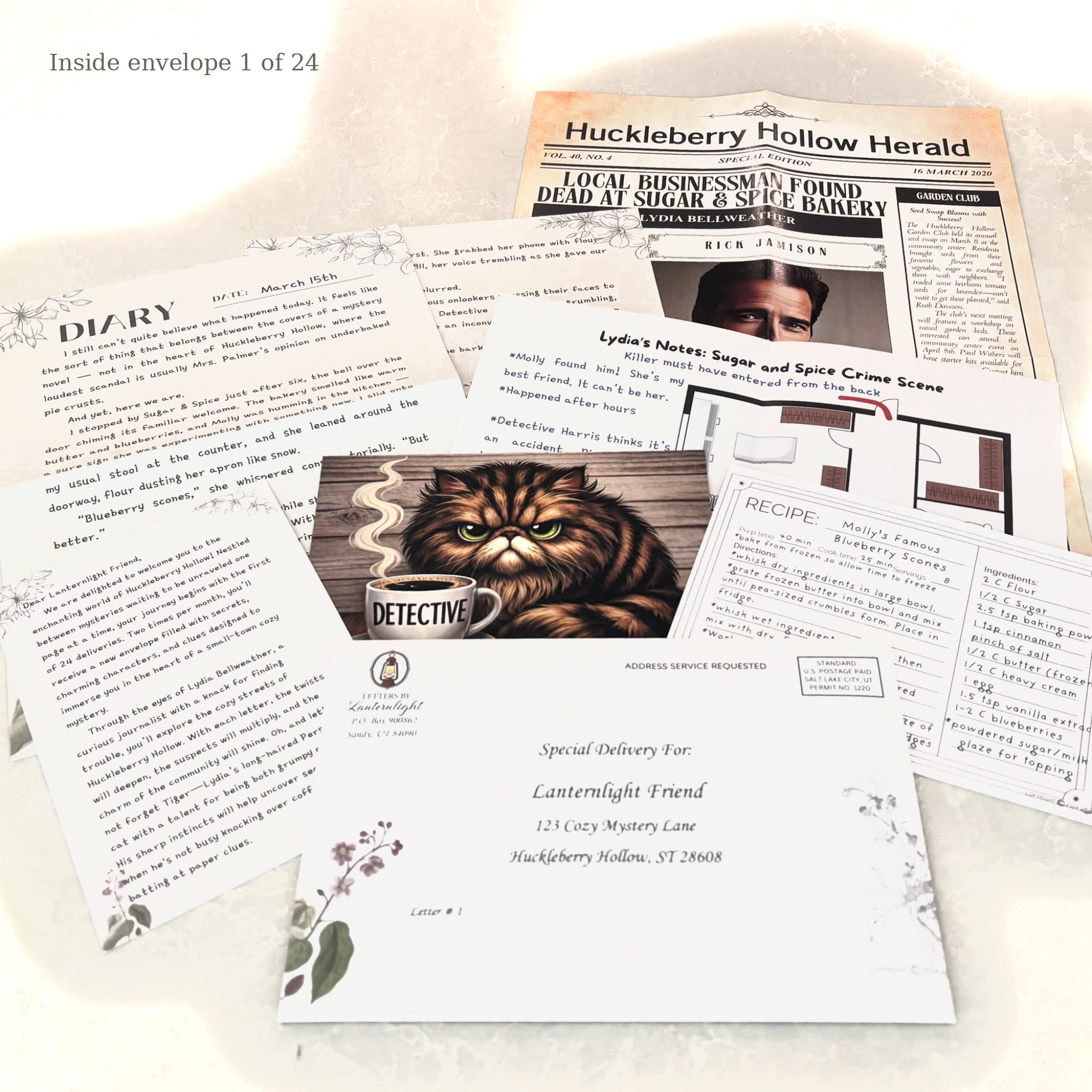 Murder at Sugar & Spice Bakery: A Small-Town 24-Letter Cozy Mystery