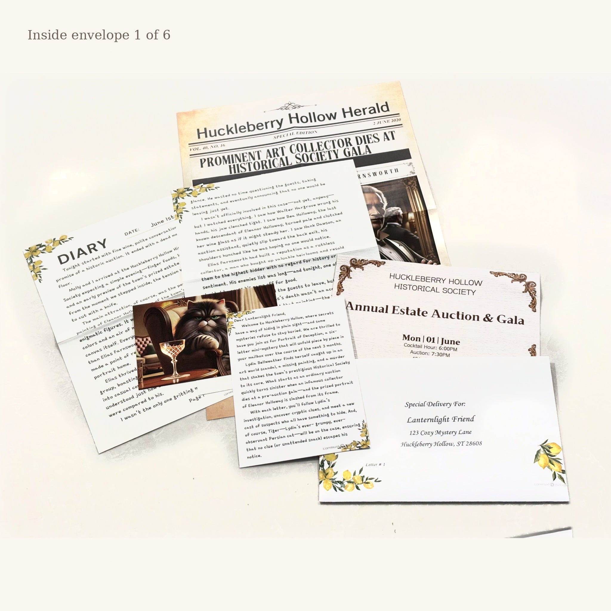 The Portrait of Deception: A Huckleberry Hollow 6-Letter Mini-Mystery All-In-One Box