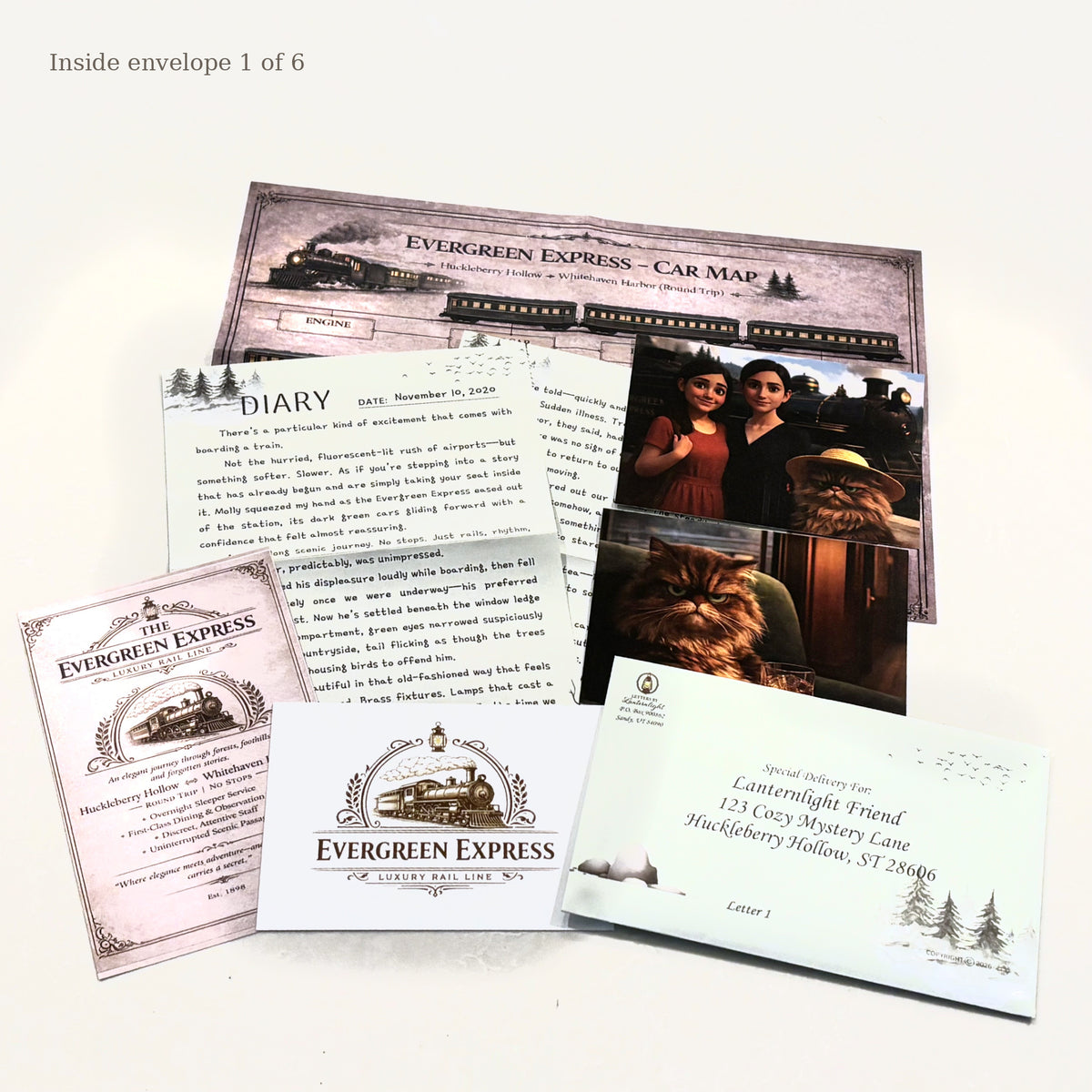 The Woman Who Didn't Exist: A Huckleberry Hollow 6-Letter Train Mini-Mystery All-In-One Box