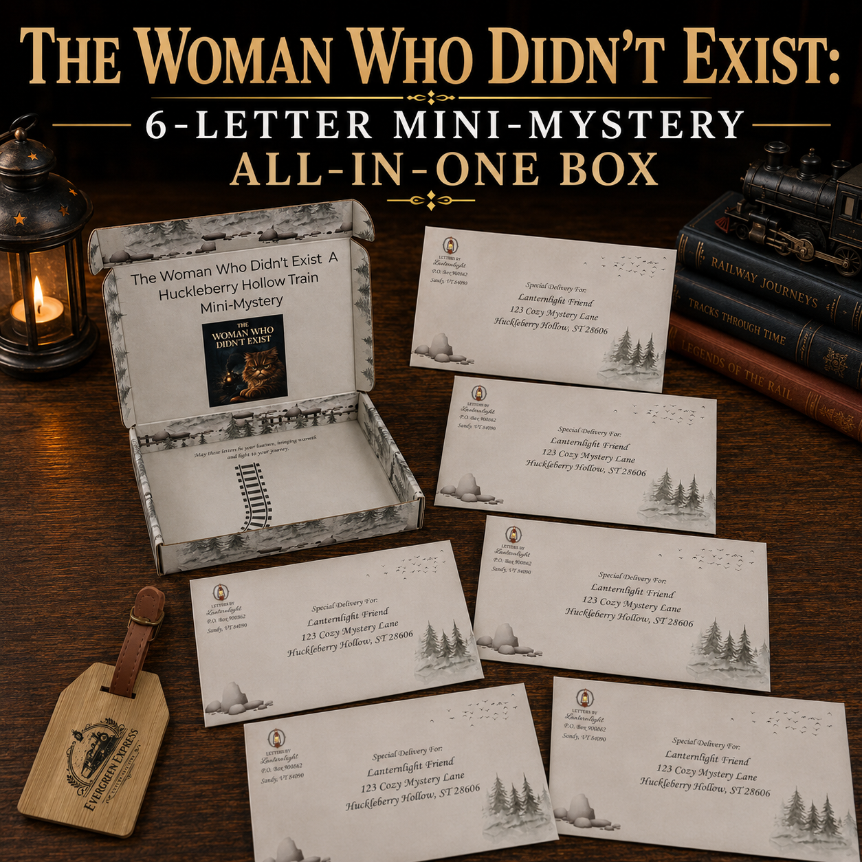 The Woman Who Didn't Exist: A Huckleberry Hollow 6-Letter Train Mini-Mystery All-In-One Box